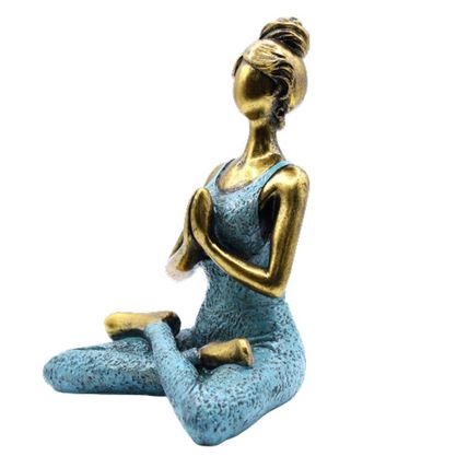 Ornament Yoga Lady - Bronze & Turqoise 24cm