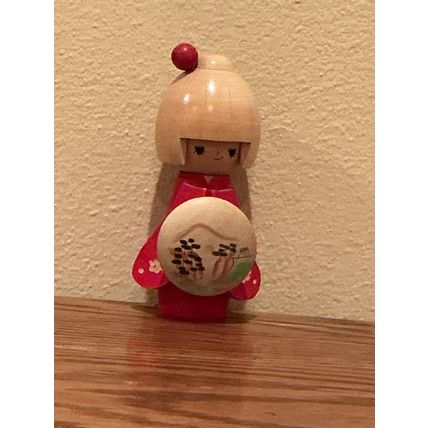 Genuine Vintage 1970’s Hand-Painted Japanese Wooden Traditional Collector Doll