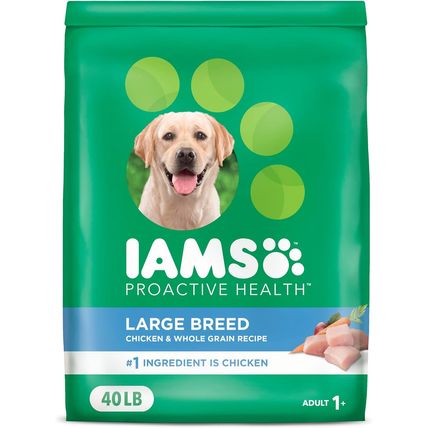 IAMS Adult High Protein Large Breed Dry Dog Food with Real Chicken, 40 Lb. Bag