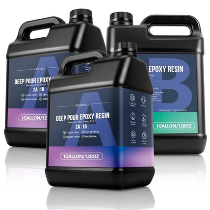 Deep Pour Epoxy Resin, KISREL 3Gallon Resin Epoxy Kit (2:1) for 2-4 Inch Pour De