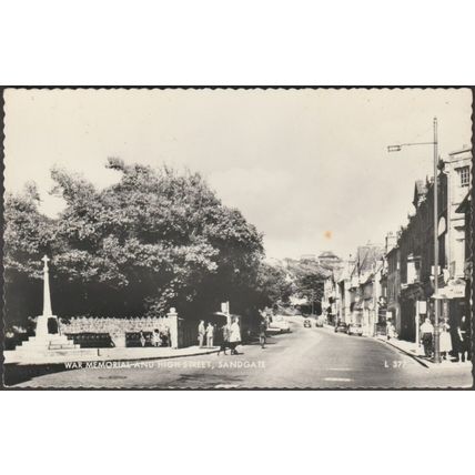 War Memorial and High Street, Sandgate, Kent, c.1955 - Valentine's RP Postcard