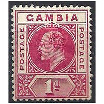 Gambia 1902 SG46 1d Carmine Mounted Mint ..