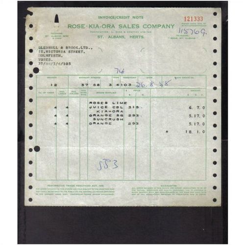 ROSE. KIA-ORA SALES COMPANY, ST ALBANS, HERTS, 26-8-58