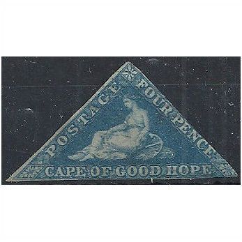 Cape of Good Hope 1858 SG6 4d Deep Blue 2 Margins Very Fine Used .