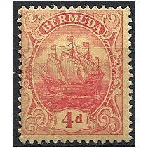 Bermuda 1919 SG49a 4d Red/Yellow Mounted Mint . ..