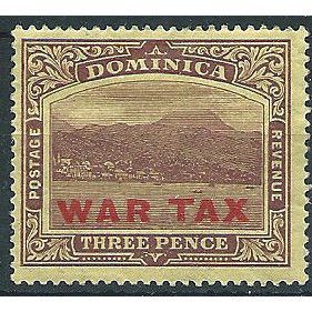 Dominica 1918 SG58 3d Pale Yellow WAR TAX Mounted Mint . ..