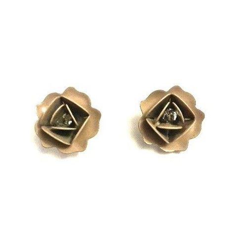 Beigel colour flower stud earrings