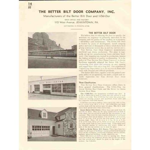 better bilt door company 1941 i-del-dor overhead vintage catalog