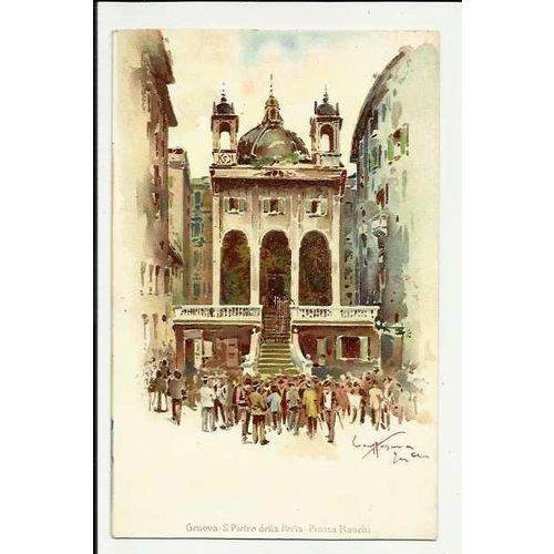 Art GENOVA S. Pietro della Porta - Piazza Banchi Postcard by Benzo