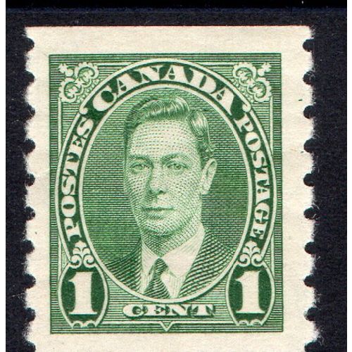 Canada Sg368 1c green imperf x perf 8 mounted mint (CB)