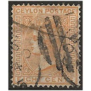 Ceylon 1898 SG150 8c Orange-Yellow Wmk Crown CA Good Used . .. .