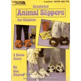 Crocheted Animal Slippers for Children Leaflet 1070