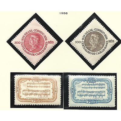Brazil Stamps Scott #422 To 425, Mint Never Hinged