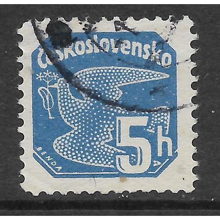 CZECHOSLOVAKIA 1920 NEWS PAPER STAMPS 5H BLUE DOVE SG N365 FINE USED