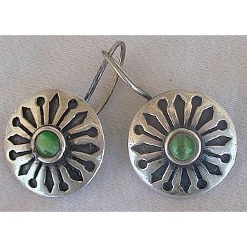 Oriental green cat eye earrings