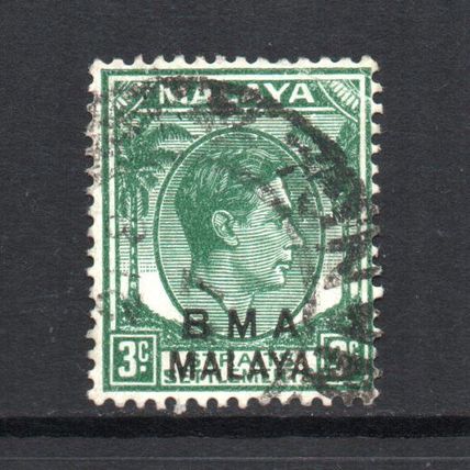 Malaya (BMA) - 1945-48 - 3c Yellow-Green (Die II) (sg4) Used #2