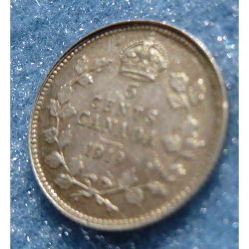1919 Canada 5 Cent Silver Coin EF 40