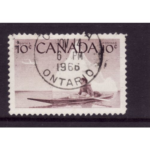 CANADA 1955 SG 477 10c PURPLE BROWN ESKIMO HUNTER FINE USED #3