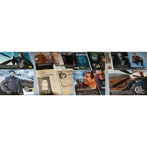 JOHN TRAVOLTA 332x CLIPPINGS 1980s-now + Card + 1x black/white 8x10 Photo