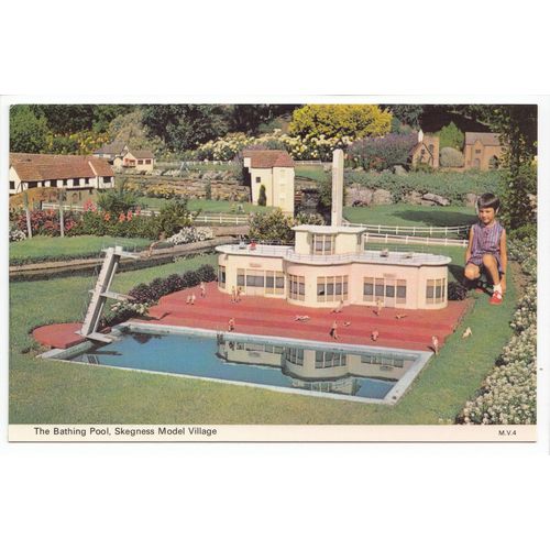 The Bathing Pool Skegness Model Village Lincolnshire Postcard MV4