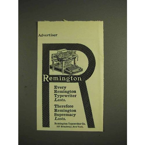 1904 Remington Typewriter Ad - Every Remington Lasts