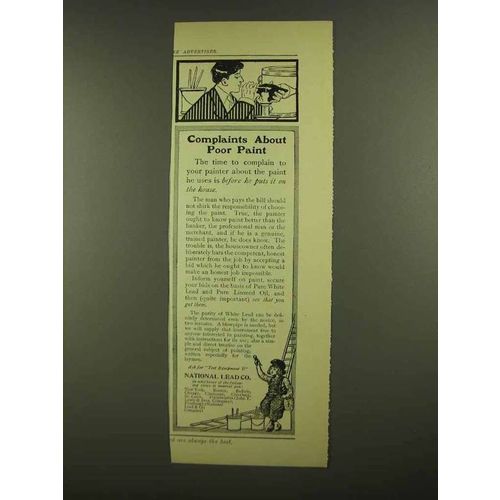 1908 National Lead Co. Ad - Complaints About Poor Paint