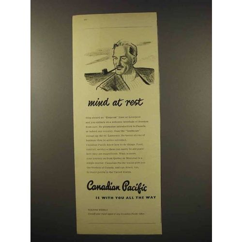 1956 Canadian Pacific Cruise Ad - Mind at Rest