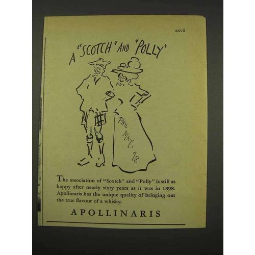 1956 Apollinaris Water Ad - Scotch and Polly, Phil May