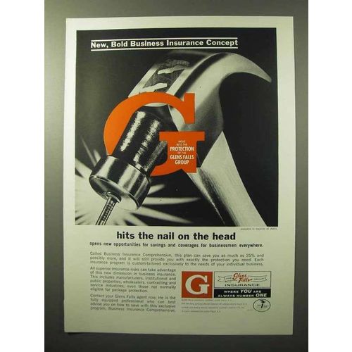1964 Glens Falls Insurance Ad - Bold Business Concept