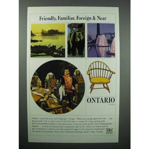 1965 Ontario Canada Tourism Ad - Friendly, Familiar