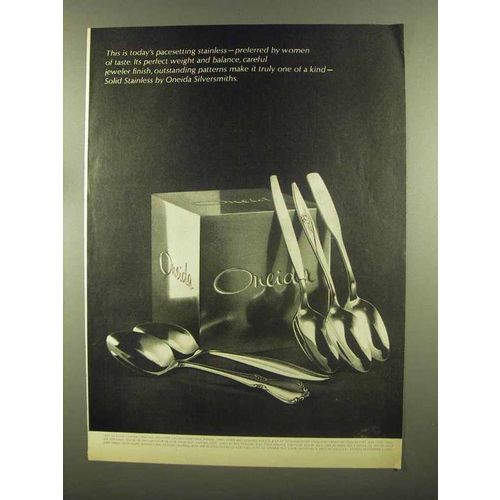 1965 Oneida Stainless Silverware Ad - Chatteau, Textura