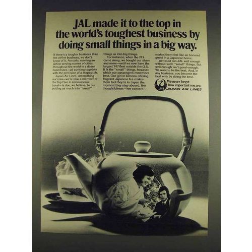 1978 JAL Japan Air Lines Ad - Top in Toughest Business