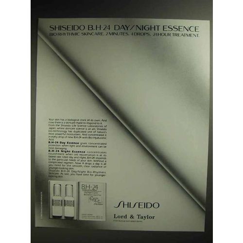 1987 Shiseido B.H-24 Day / Night Essence Skin Care Ad