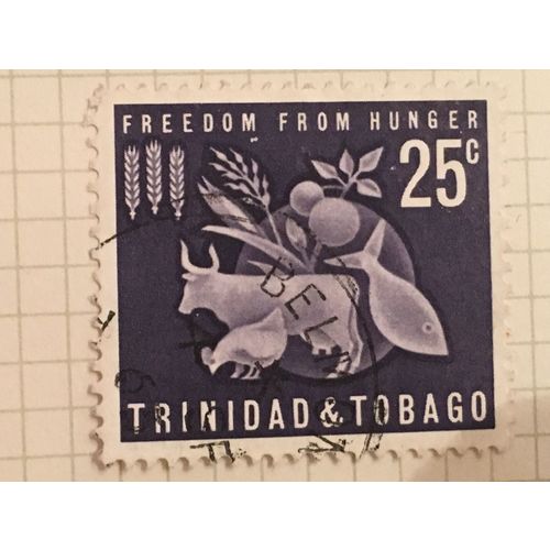 Trinidad & Tobago 1963 FFH 25c Violet Blue Protein Foods Used SG307 Sc 112 stamp