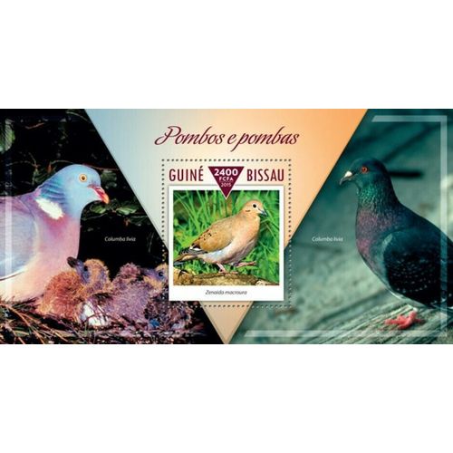 GUINE BISSAU 2015 SHEET MNH POMBOS POMBAS PIGEONS DOVES BIRDS OISEAUX AVES 2A