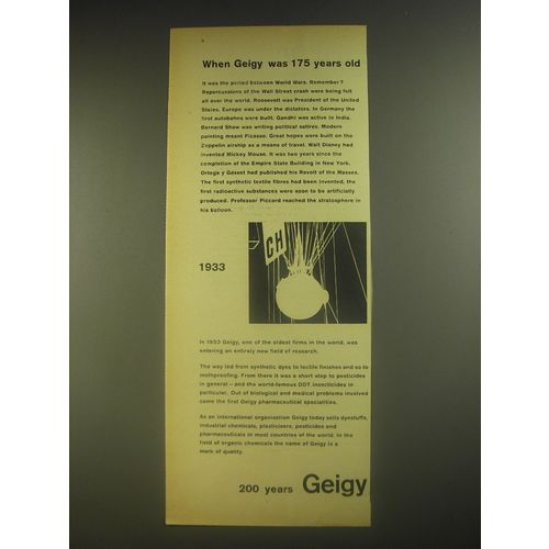 1958 Geigy Chemicals Ad - When Geigy was 175 years old
