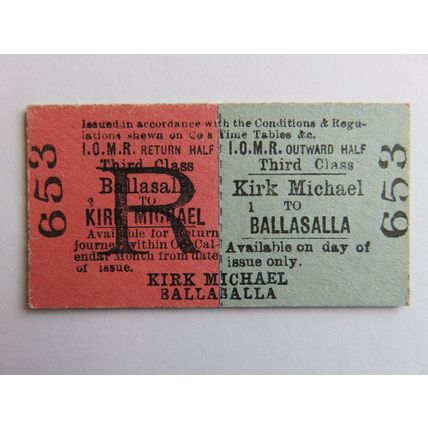 Isle of Man Railway Kirk Michael-Ballasalla Ticket #9