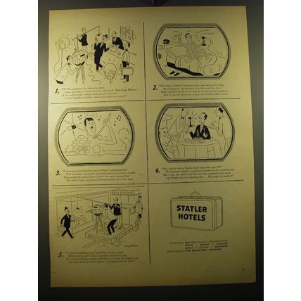 1950 Statler Hotels Ad - TV Tim, producer of a television show