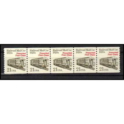 2265 21c Mail Car Fine MNH Dry Gum PNC 1/5 X1204