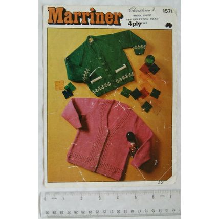 Vintage: Marriner 1571 cardigans, boy's & girl's cardigans, 4 ply