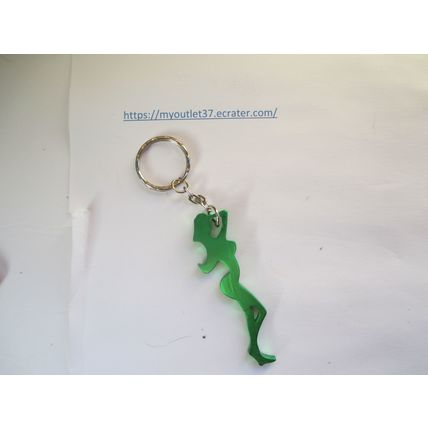 Green Woman Silhouette Metal Keychain - Key Chain - Brand New