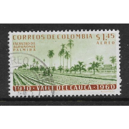 COLOMBIA 1961 ANN OF VALLE DEL CAUCA 1p.45 AGRICULTURAL COLLEGE SG1071 F/USED#2