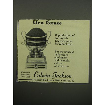 1955 Edwin Jackson Urn Grate Advertisement