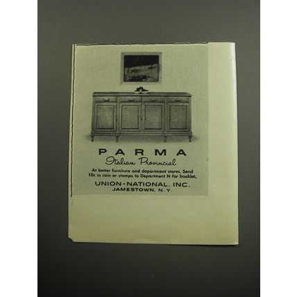 1957 Union-National Advertisement - Parma Italian Provincial furniture