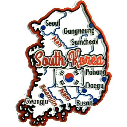 South Korea Map Fridge Magnet