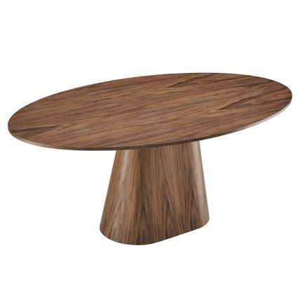Mid-Century Modern 75” x 43.5” Oval Dining Conference Table Oak or Walnut