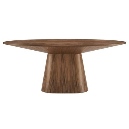 Mid-Century Modern 75” x 43.5” Oval Dining Conference Table Oak or Walnut