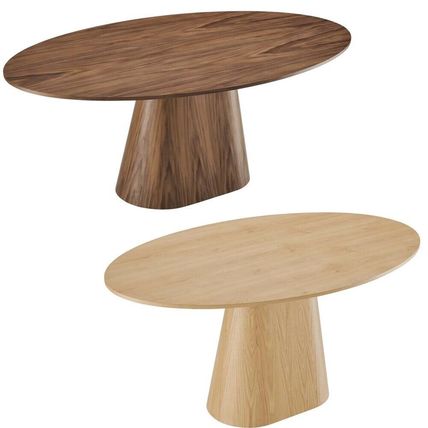 Mid-Century Modern 75” x 43.5” Oval Dining Conference Table Oak or Walnut
