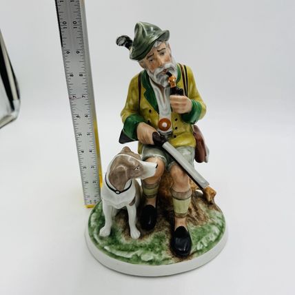 Vintage Gerold Porzellan Tettau Bavaria Germany Hunter Large Hand Painted Figure