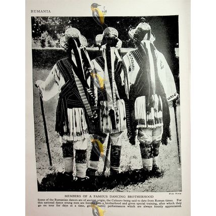 Calusare Dancing Group, Romania (Dancers & Harvest On Back), Book Illustration